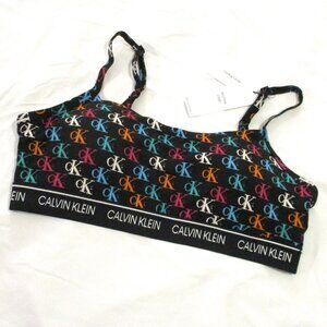 CALVIN KLEIN LOGO PULL-OVER BRALETTE – SIZE L – NWT